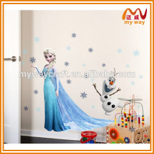 Elsa adesivos de decoração de parede autoadhesivos de desenhos animados para sala de crianças